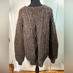 Orvis Manchester Vermont Sweater 100% Norwegian Wool Brown Size 46